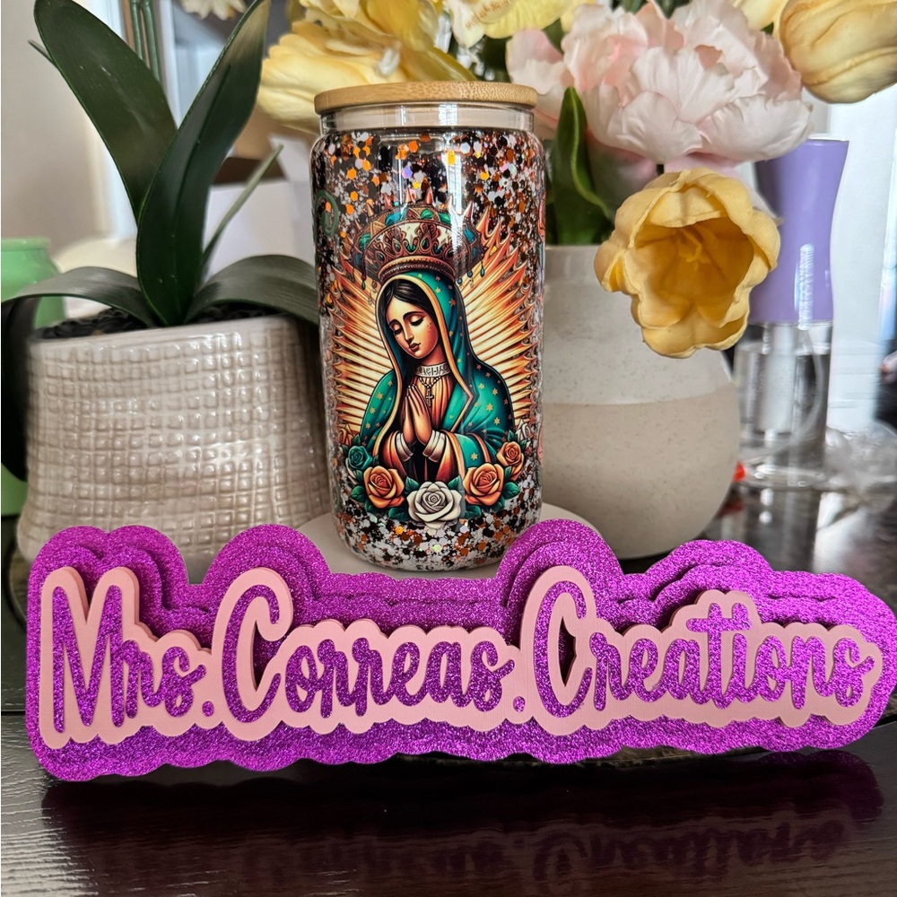 Virgen mary snowglobe cup